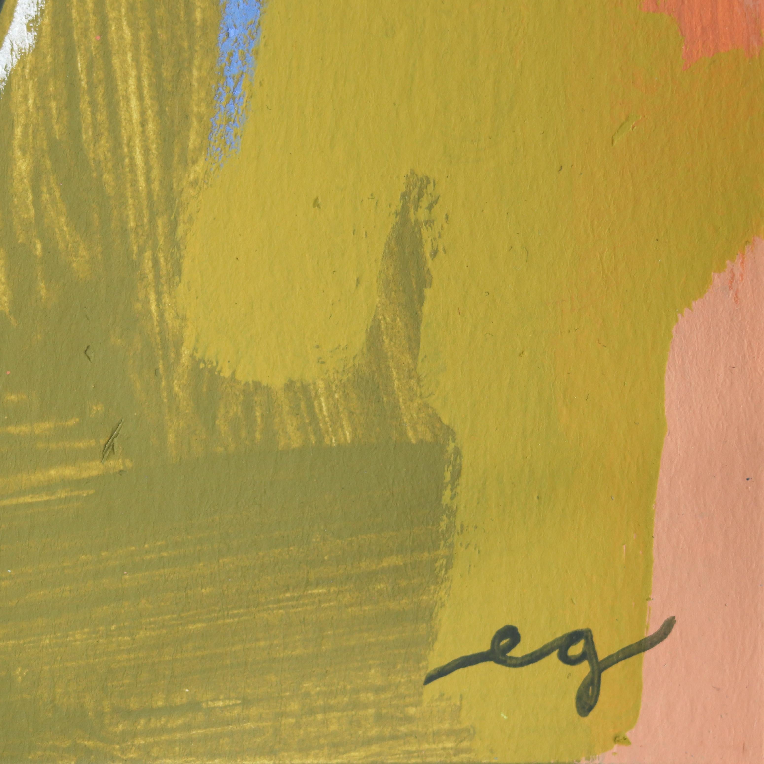 Desert Oasis 2 - Peinture originale abstraite et colorée de paysage occidental sur papier en vente 3