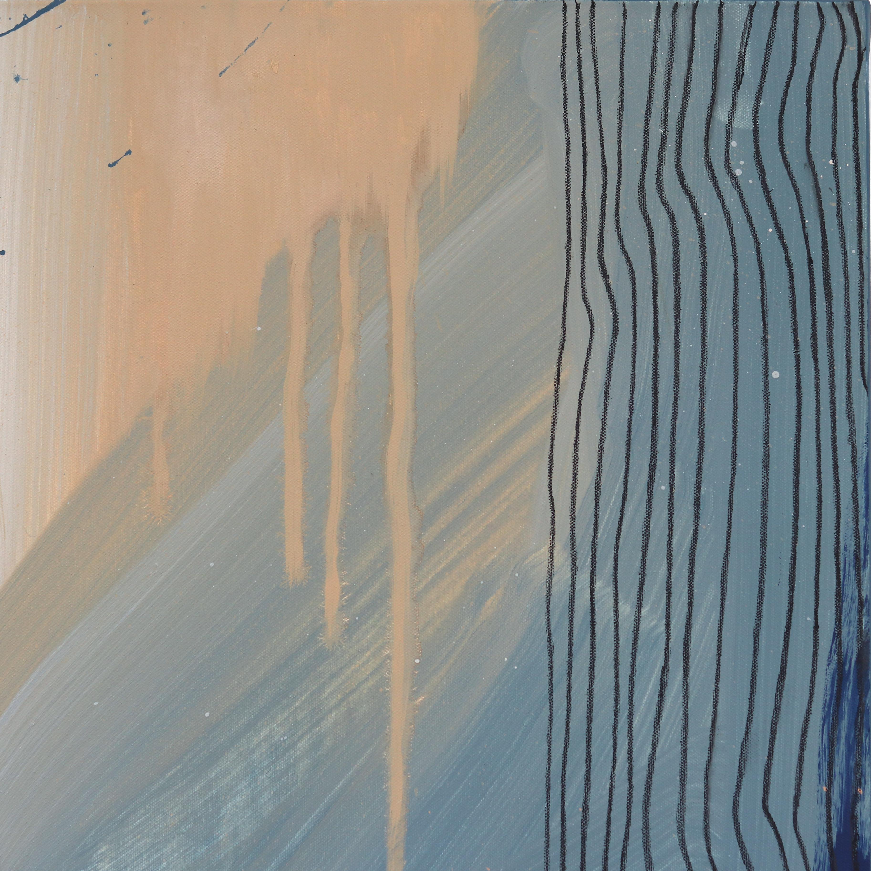 Liquify - Pittura originale astratta morbida su tela di colore blu - Painting Contemporaneo di Elisabeth Grace