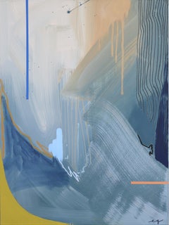 Licuar - Suave Pintura Abstracta Azul Original sobre Lienzo