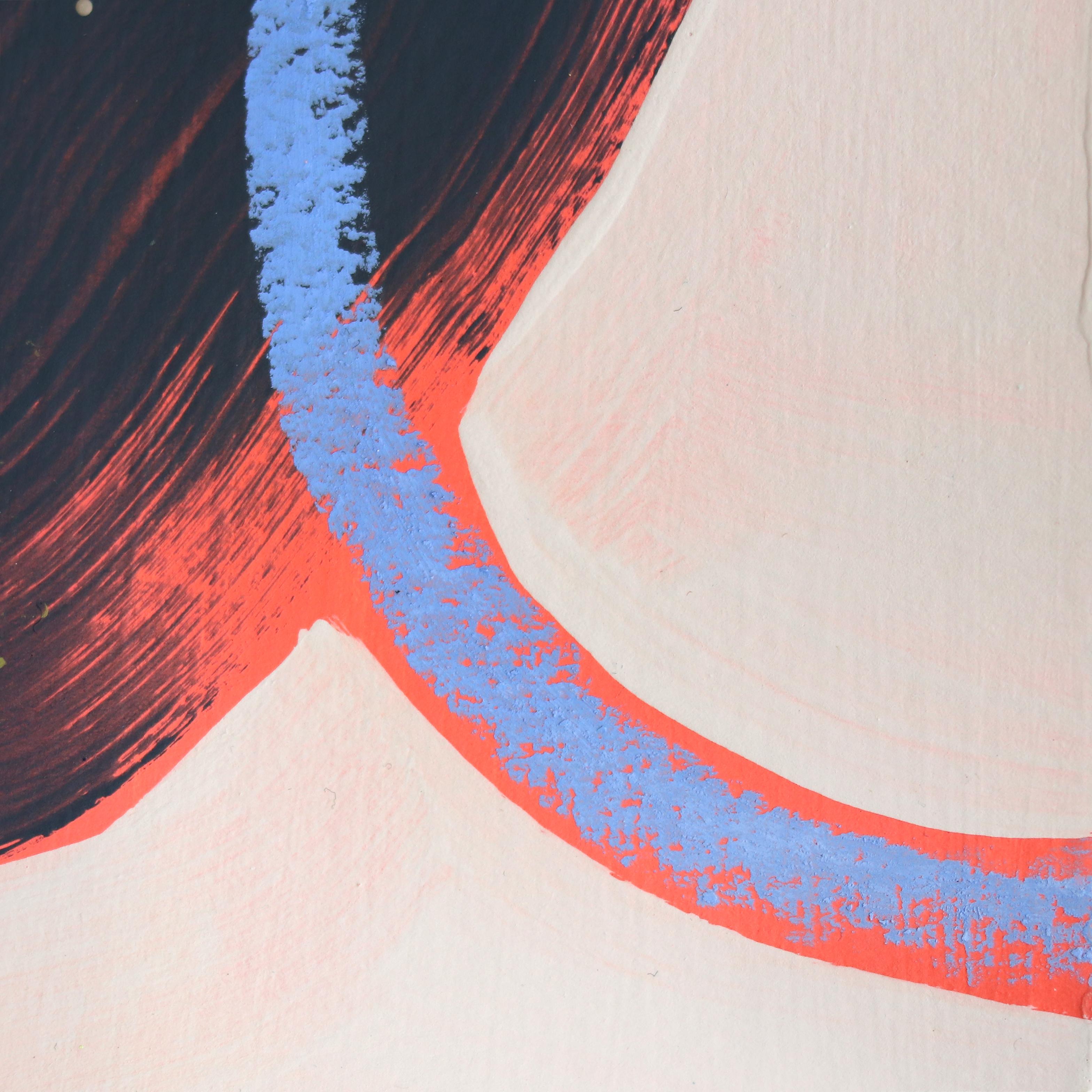 Rosa astratta - Pittura originale espressiva e colorata in tecnica mista su carta - Mixed Media Art Contemporaneo di Elisabeth Grace