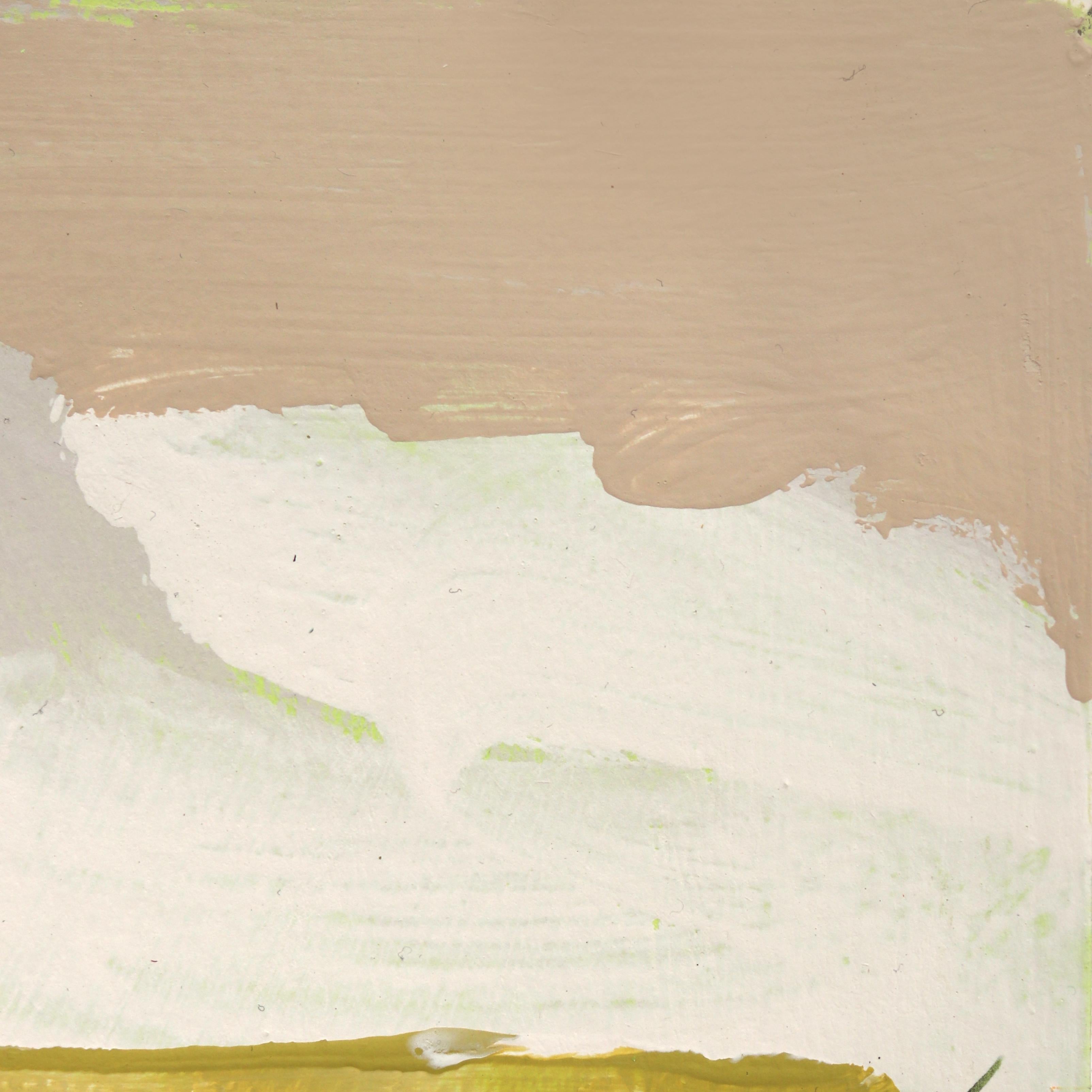 Taupe 2 - Pintura original abstracta en tonos fríos sobre papel - Mixed Media Art Contemporáneo de Elisabeth Grace