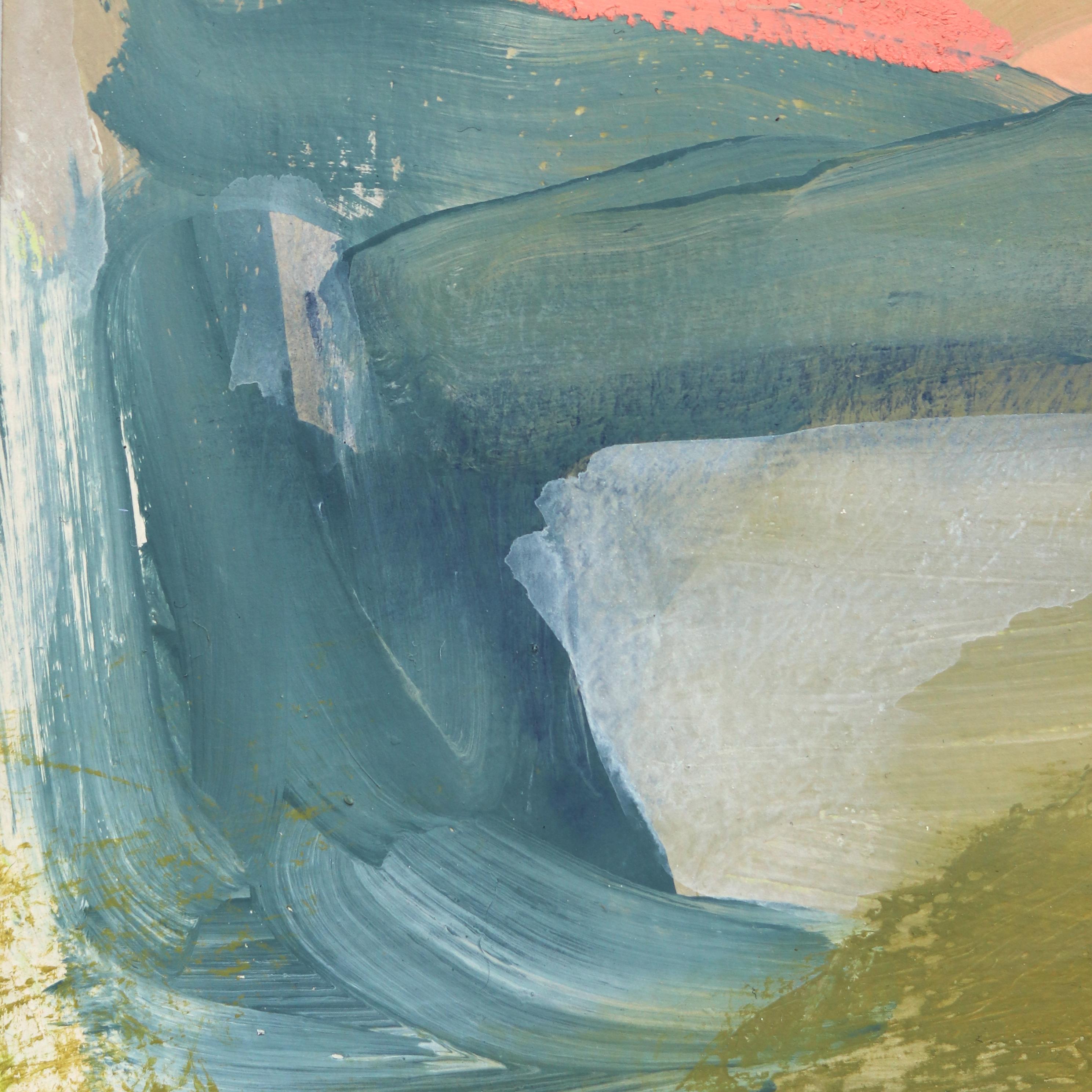 Taupe 2 - Pintura original abstracta en tonos fríos sobre papel en venta 1