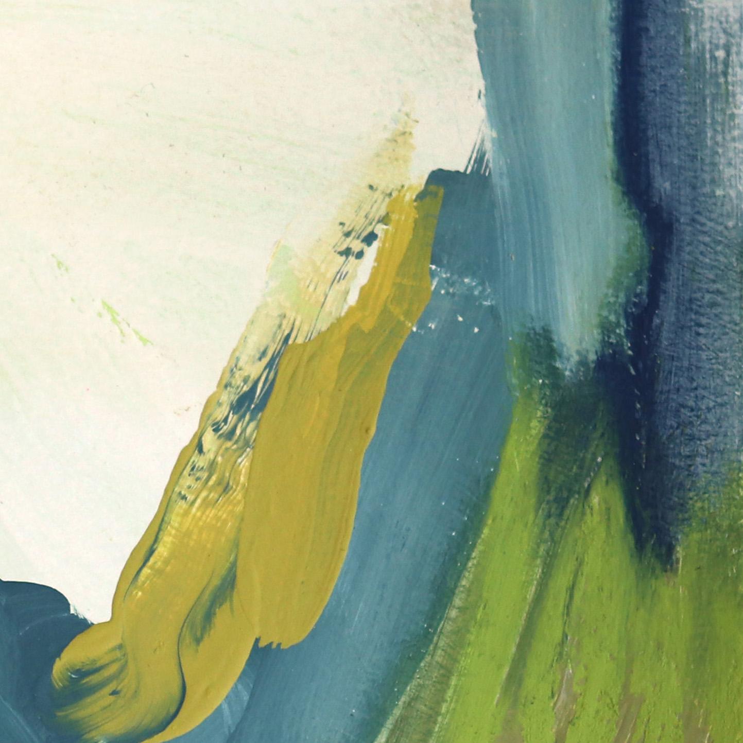 Taupe 2 - Pintura original abstracta en tonos fríos sobre papel en venta 5