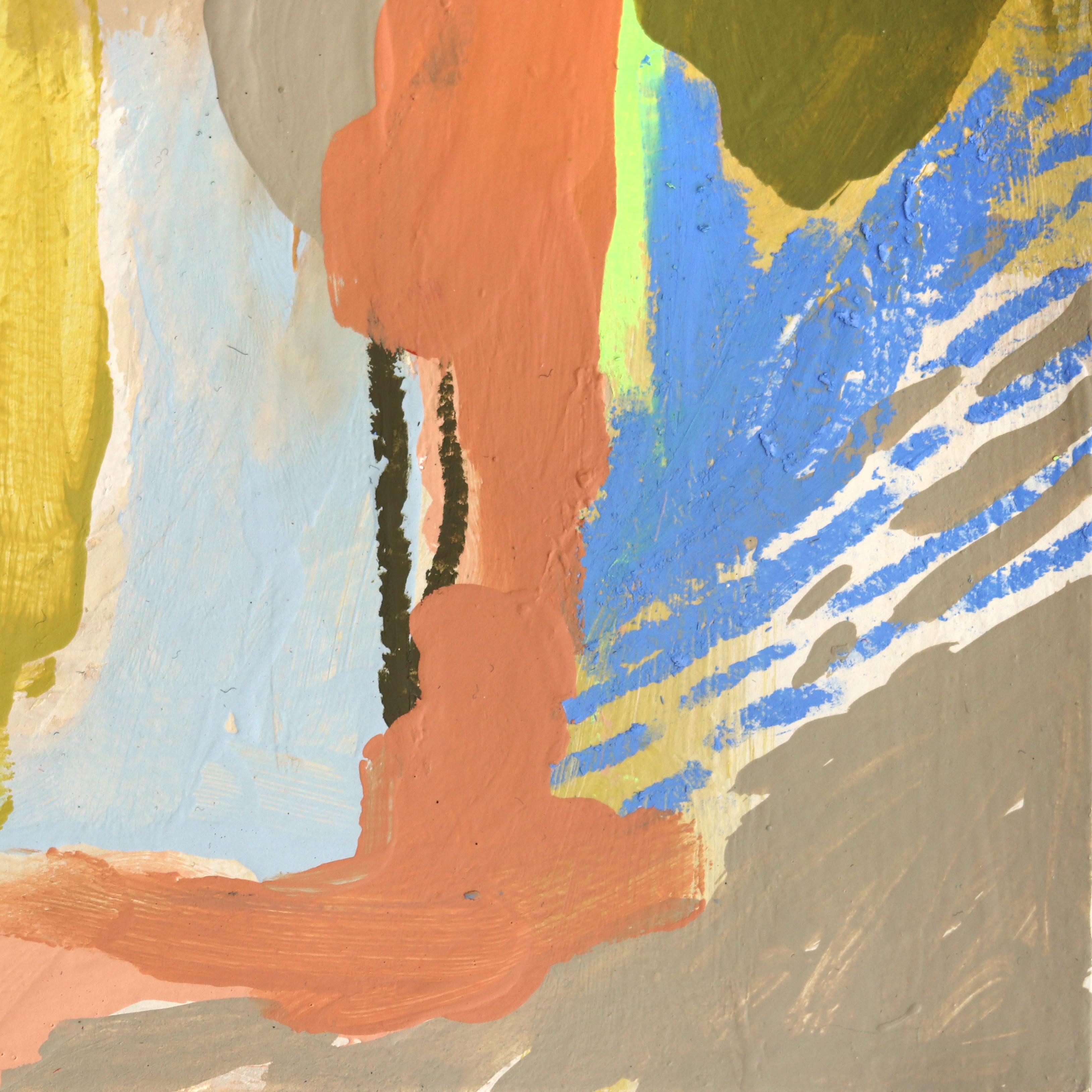 Taupe 3 - Abstract Colorful Original Painting on Paper - Beige Abstract Painting by Elisabeth Grace