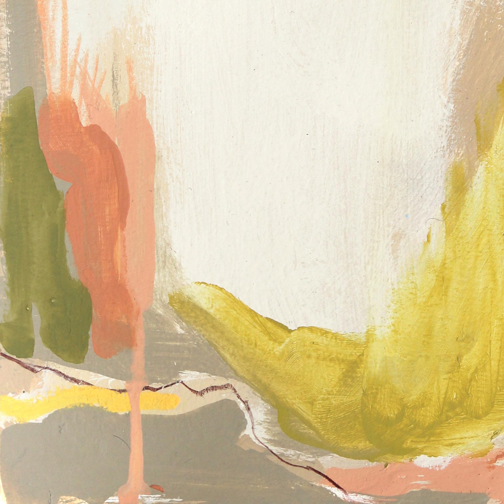 Taupe 3 - Abstract Colorful Original Painting on Paper For Sale 2