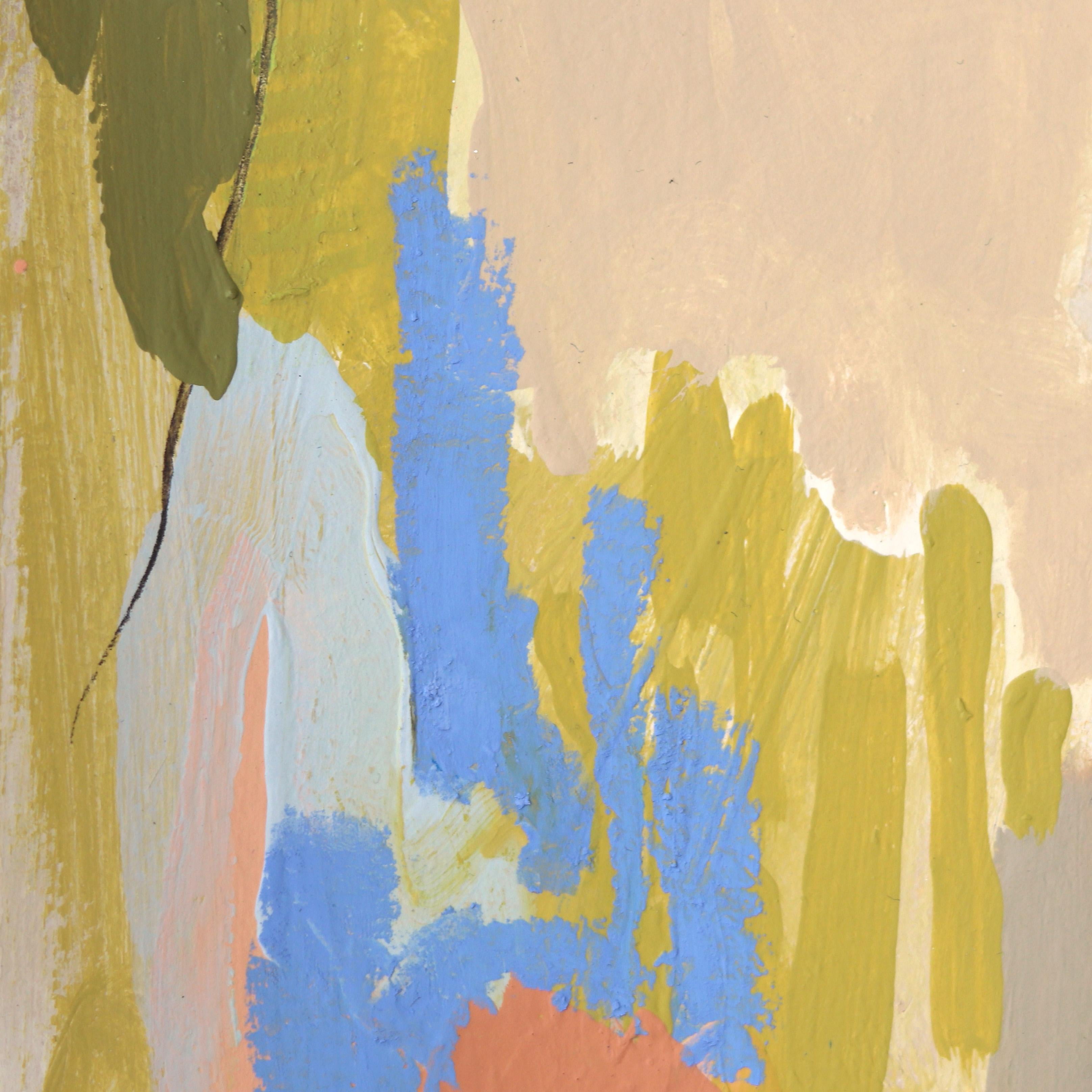 Taupe 4 - Abstract Colorful Original Painting on Paper - Beige Abstract Painting by Elisabeth Grace