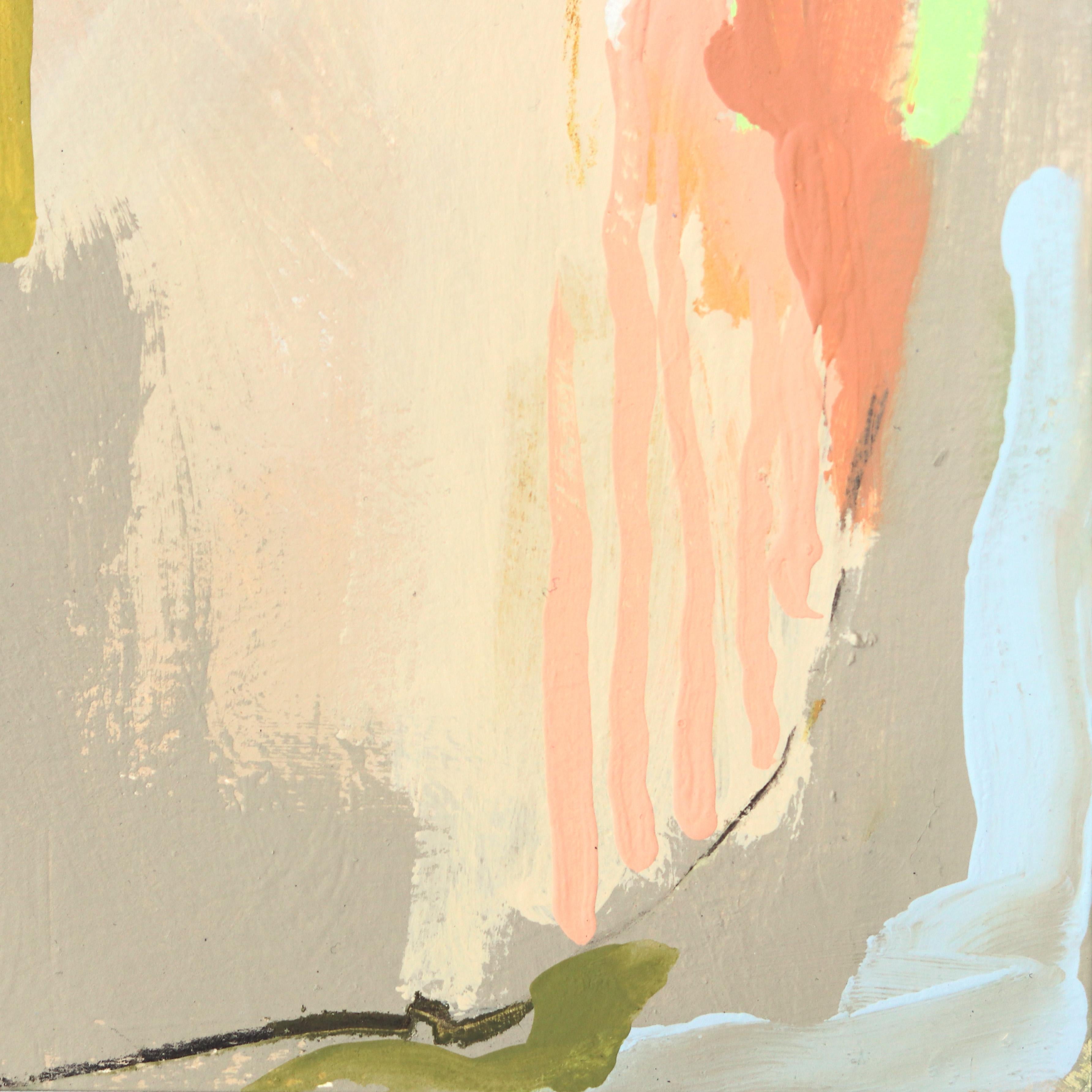 Taupe 4 - Abstract Colorful Original Painting on Paper For Sale 1