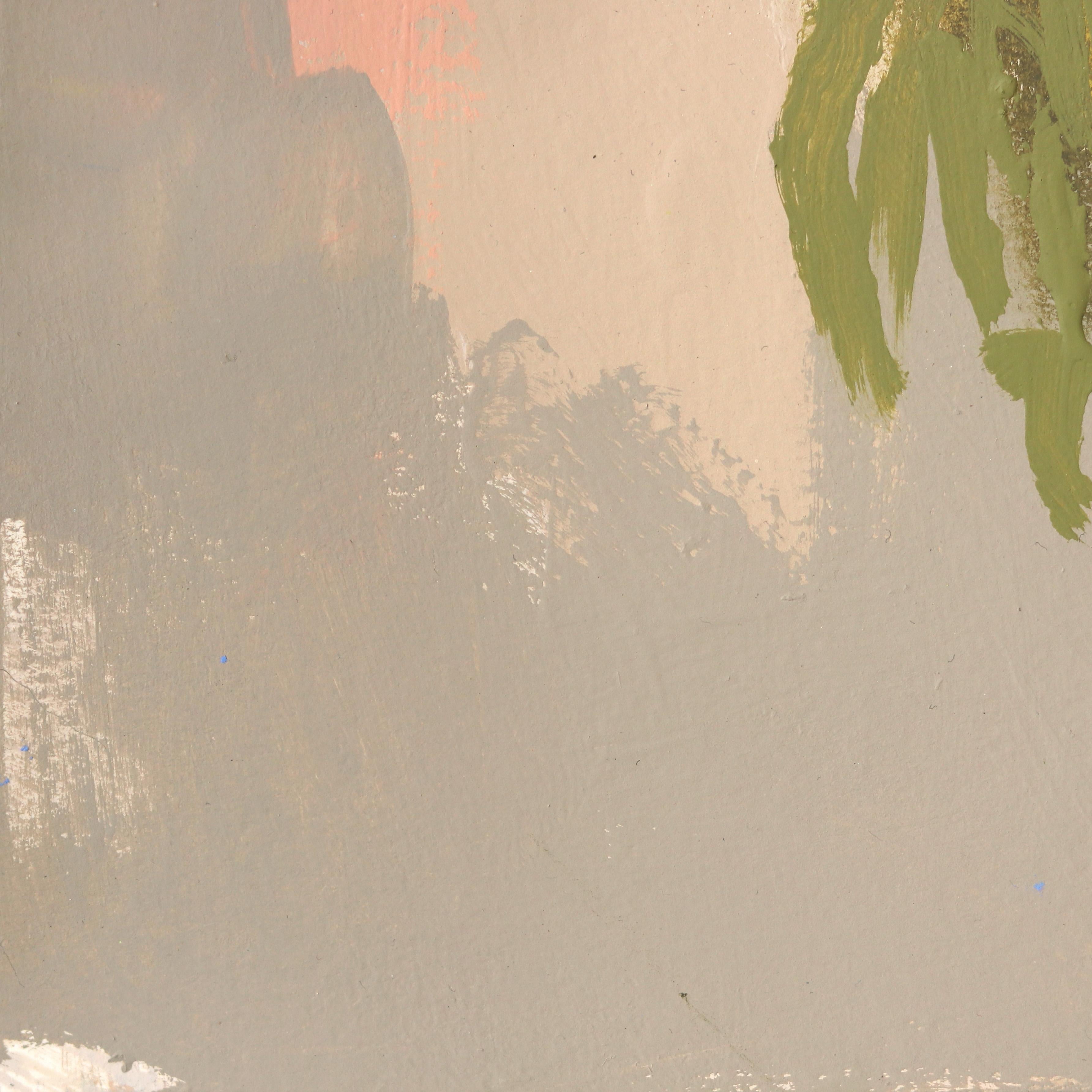 Taupe 4 - Abstract Colorful Original Painting on Paper For Sale 2