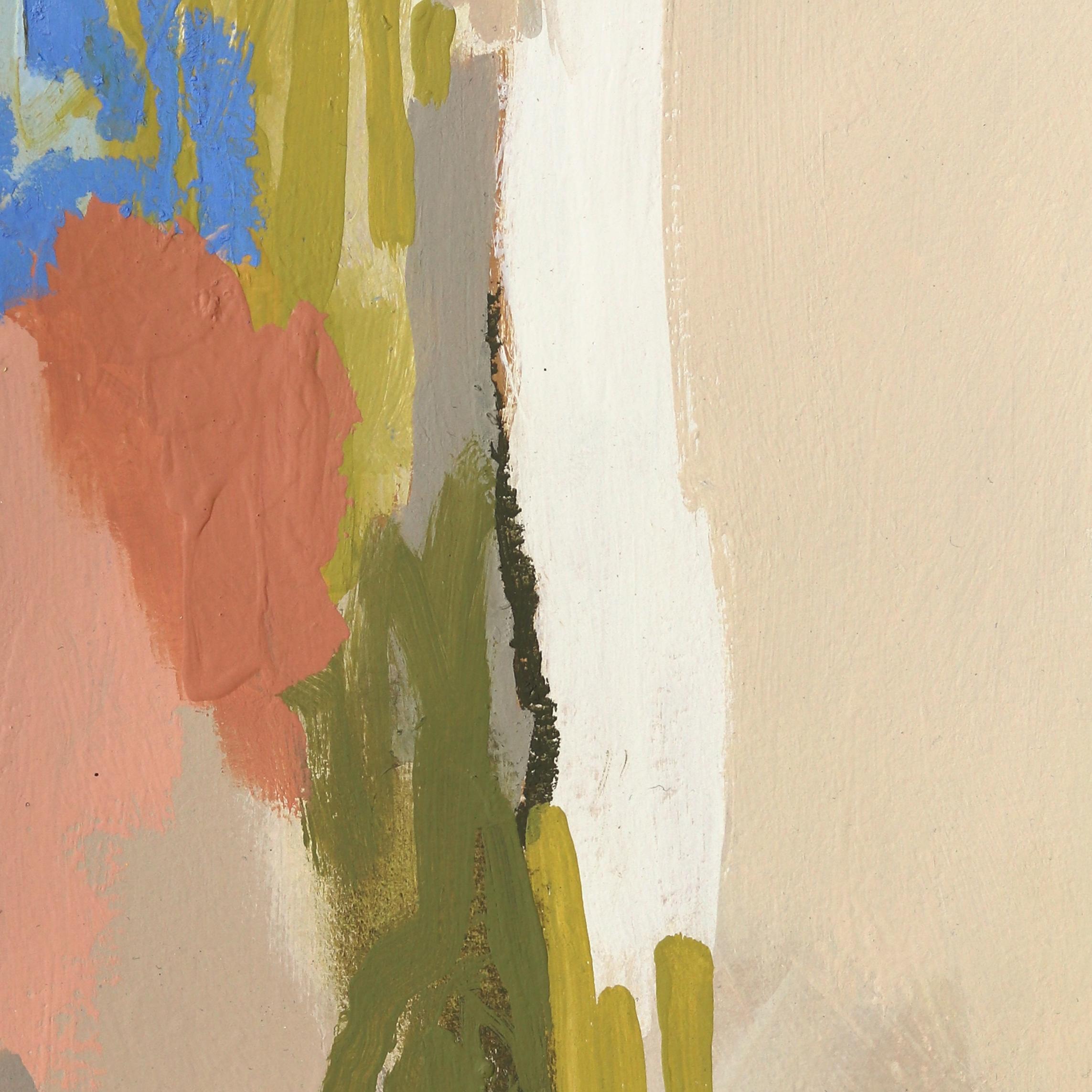 Taupe 4 - Abstract Colorful Original Painting on Paper For Sale 3