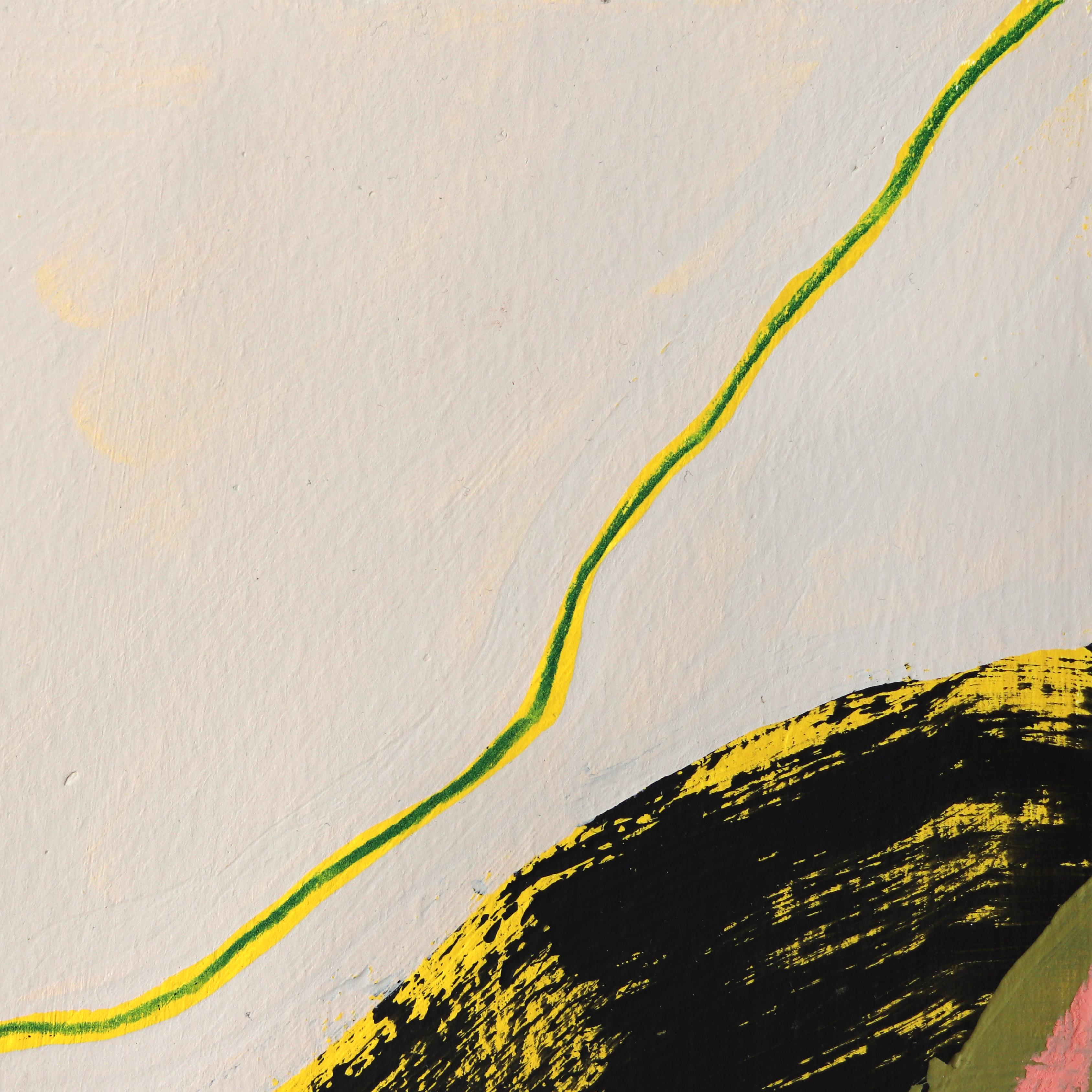 Cactus 3 - Pittura astratta colorata originale di paesaggio desertico su carta - Painting Contemporaneo di Elisabeth Grace
