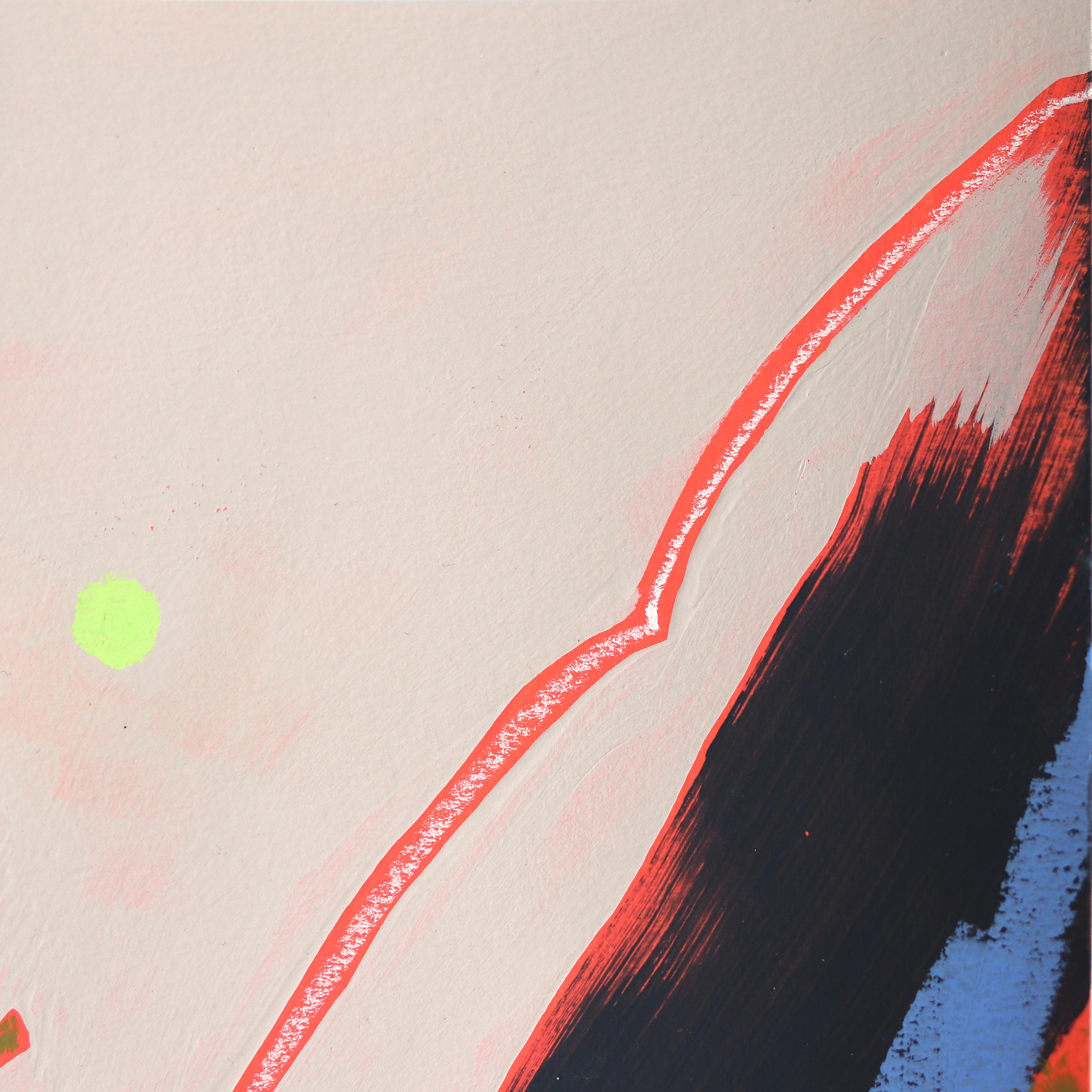 Evergreens - Abstrait coloré Peinture originale de paysage de nature sur papier - Beige Abstract Painting par Elisabeth Grace