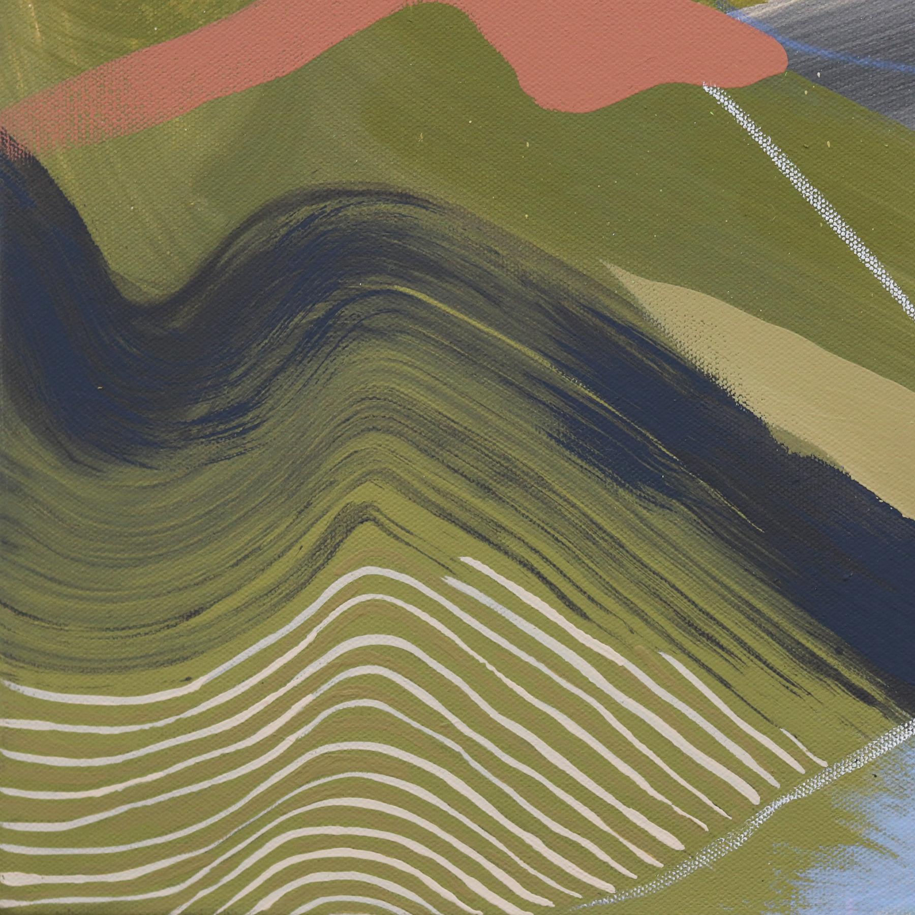 Valley Neon Valley - Peinture de paysage originale colorée abstraite sur toile en vente 2