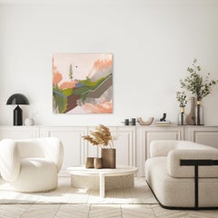 Peaceful Pine - Abstract Colorful Original Serene Landscape Painting on Canvas