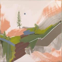 Peaceful Pine - Abstract Colorful Original Landscape Painting on Canvas
