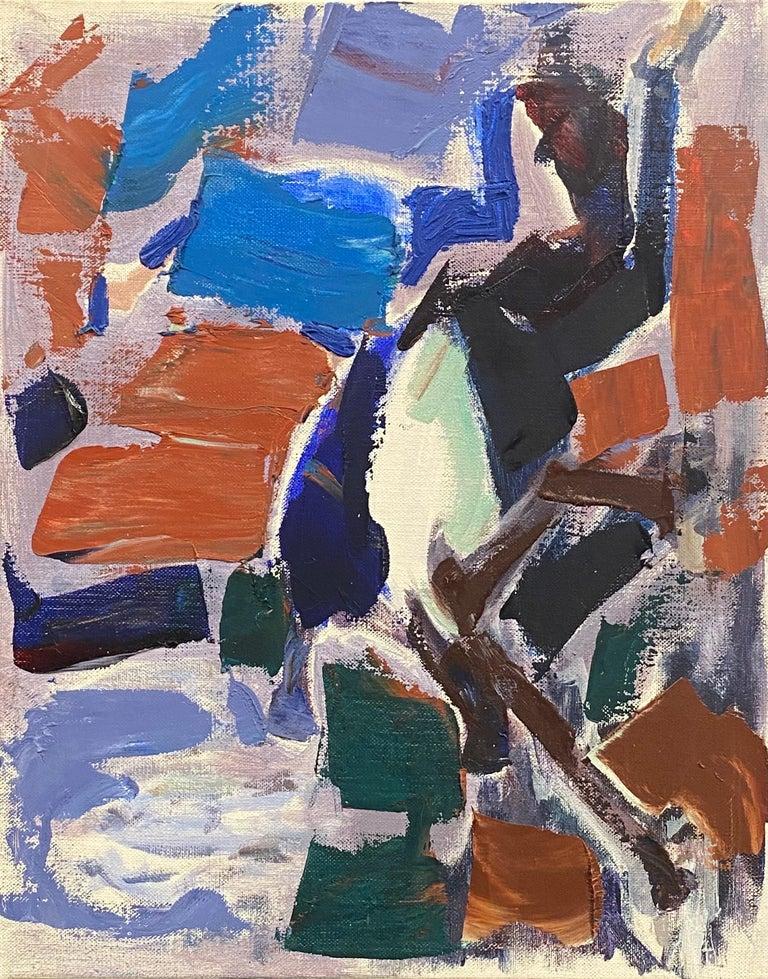Elisabeth Hahn Abstract Painting - 20th Century German Modernist Oil Painting Abstract Study