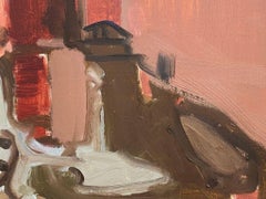 Pintura al óleo modernista alemana del siglo XX Vista del canal de remanso