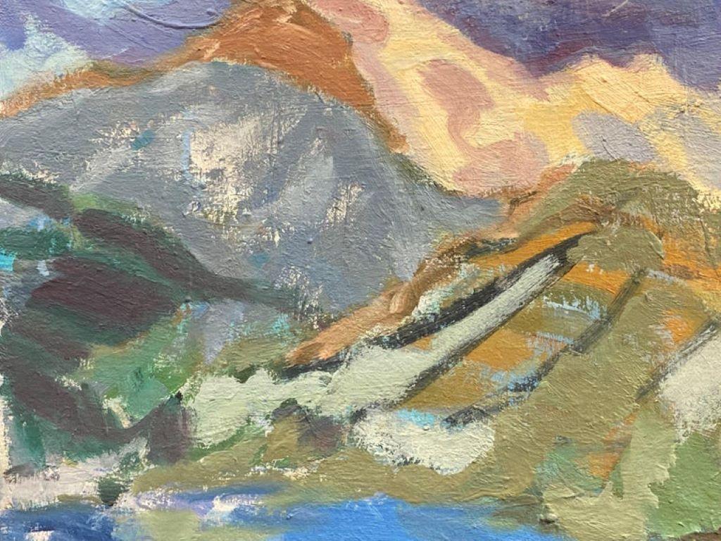 Deutsches modernistisches Ölgemälde des 20. Jahrhunderts, Schöne Seelandschaft, Sommerfarbe (Moderne), Painting, von Elisabeth Hahn