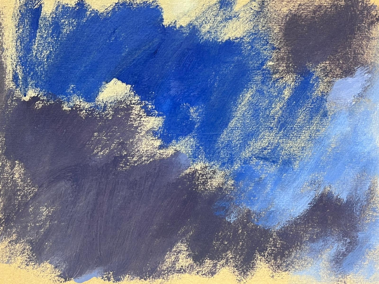 Deutsche modernistisches Ölgemälde des 20. Jahrhunderts, Blaues und graues Himmelslandschaftsbild – Painting von Elisabeth Hahn