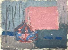 20th Century German Modernist Oil Painting Circus Tent Landscape