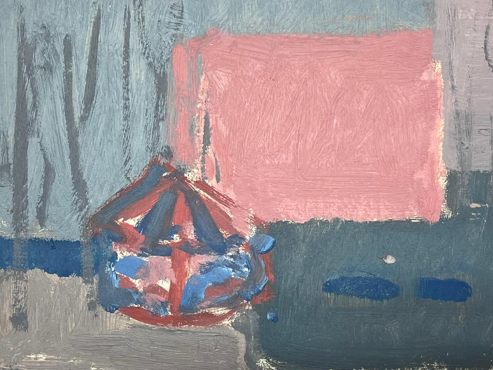 20th Century German Modernist Oil Painting Circus Tent Landscape