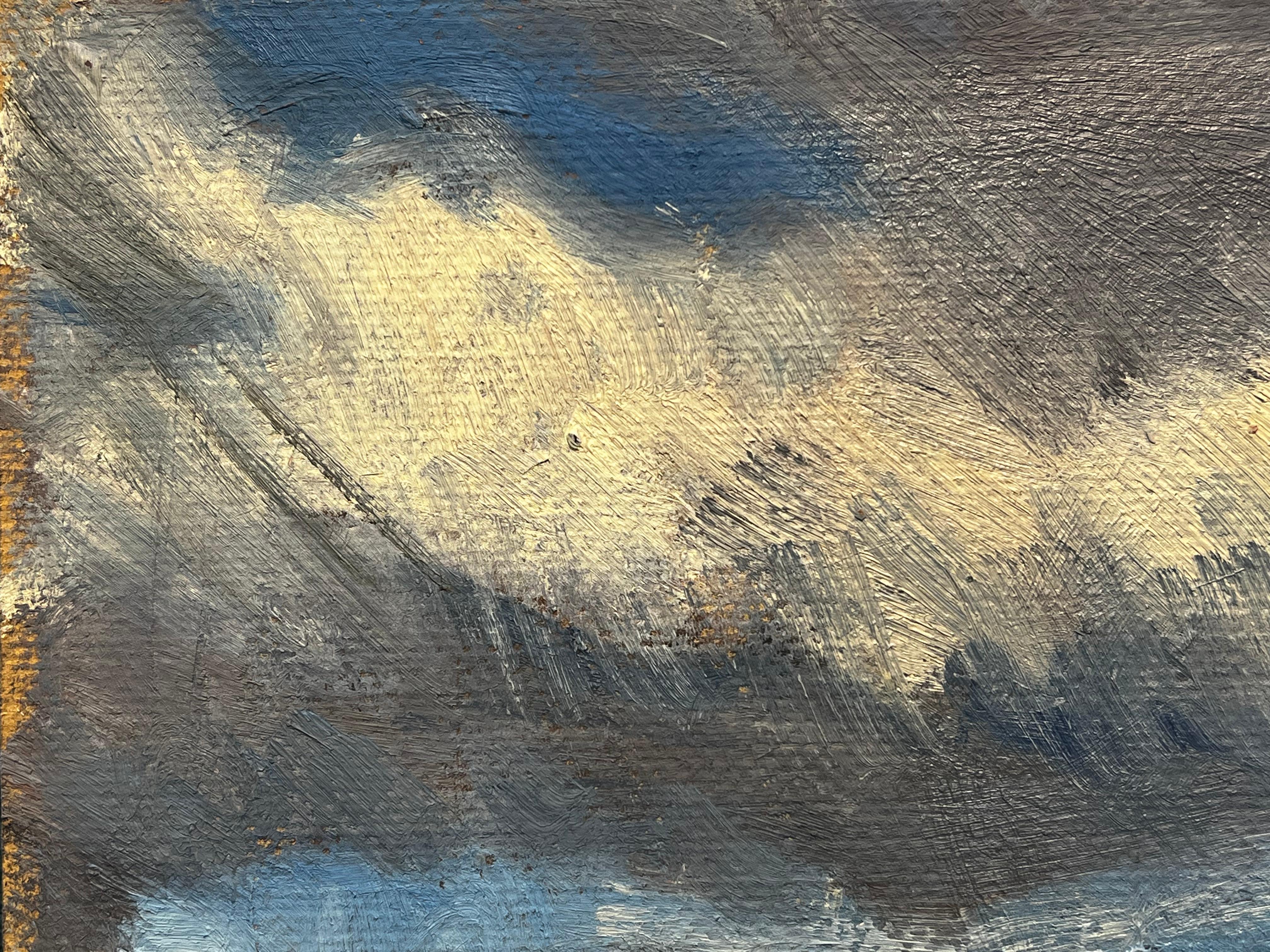 Pittura ad olio modernista tedesca del XX secolo - Cielo nuvoloso e blu - Painting di Elisabeth Hahn