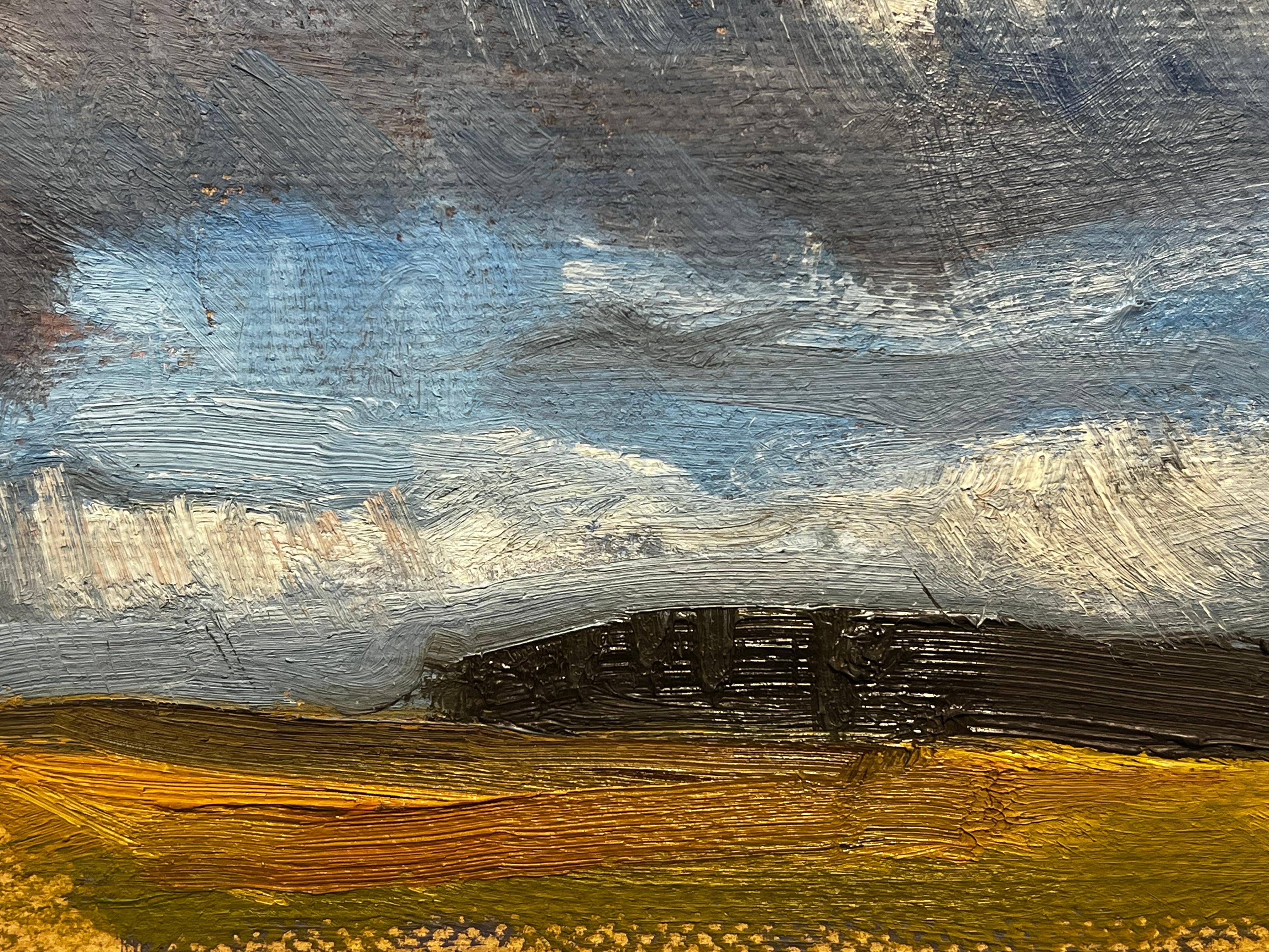 Pittura ad olio modernista tedesca del XX secolo - Cielo nuvoloso e blu - Painting Moderno di Elisabeth Hahn