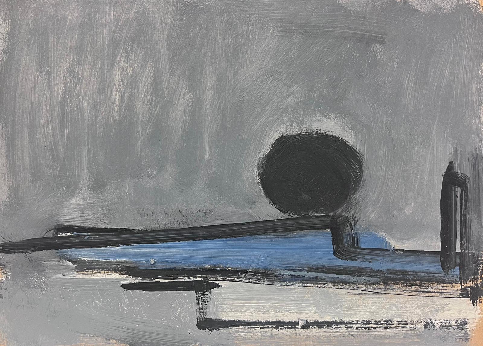 Elisabeth Hahn Abstract Painting – Deutsches modernistisches Ölgemälde des 20. Jahrhunderts, Grauer Kugel, abstrakt
