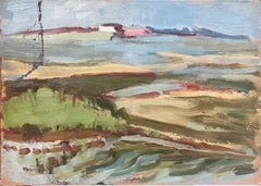 Peinture à l'huile moderniste allemande du 20e siècle Paysage de plage à marée haute