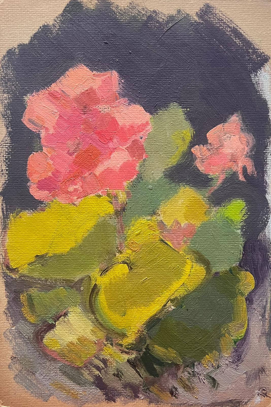 Elisabeth Hahn Figurative Painting - 20th Century German Modernist Oil Painting Pink Hydrangea Flower 