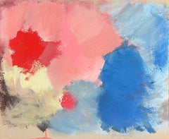 Peinture à l'huile moderniste allemande du 20e siècle Lever de soleil rose Ciel abstrait 