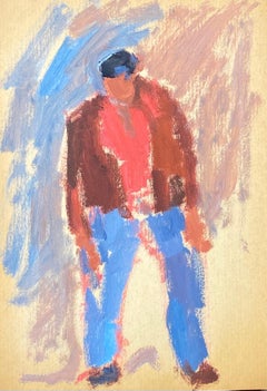 20th Century German Modernist Oil Painting Portrait Study of a Man