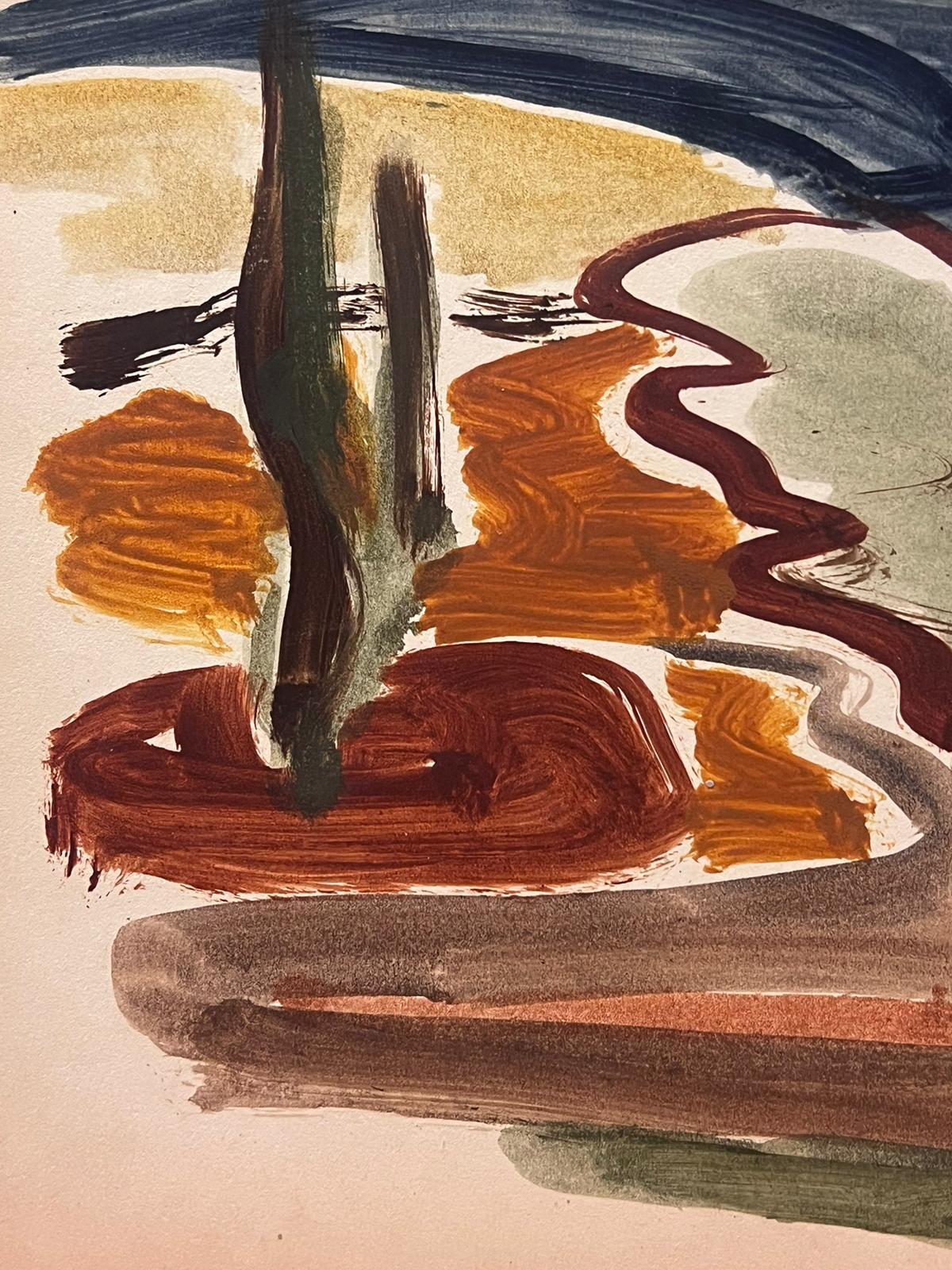 Deutsches modernistisches Ölgemälde des 20. Jahrhunderts, Provence, Landschaft, Abstrakt – Painting von Elisabeth Hahn