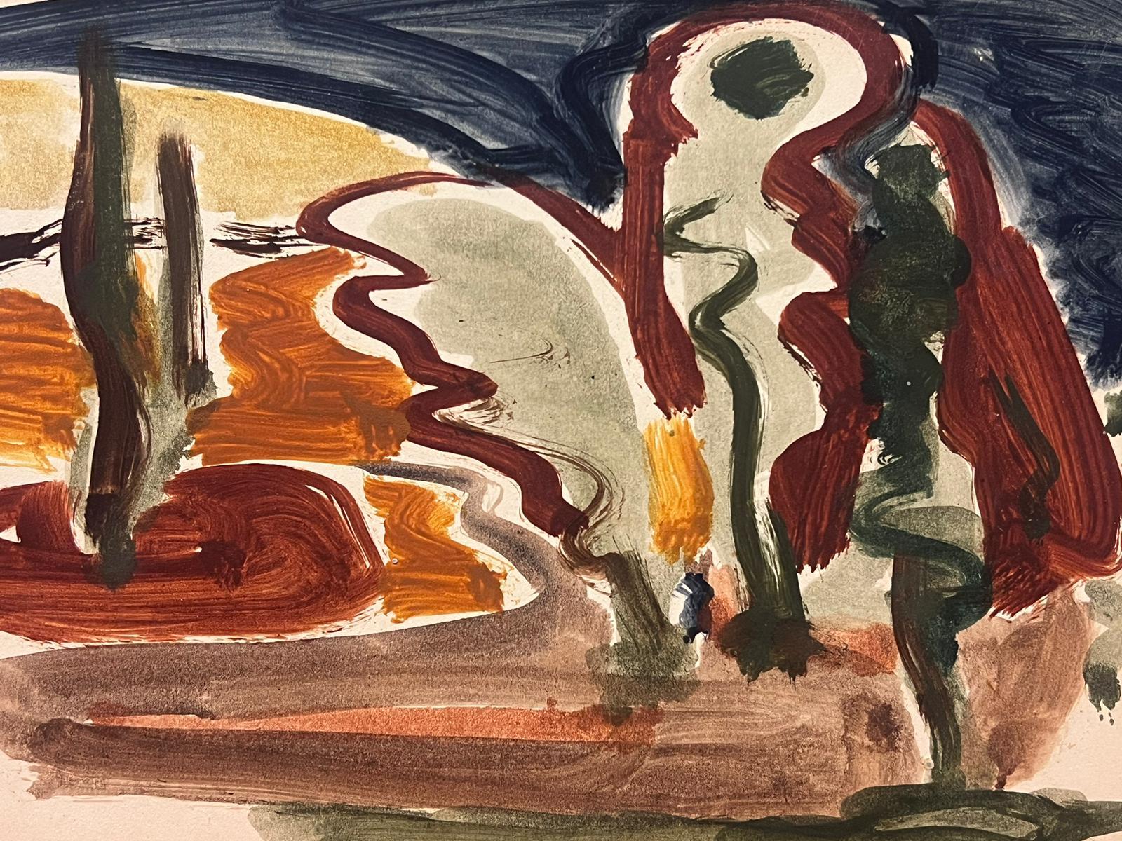 Deutsches modernistisches Ölgemälde des 20. Jahrhunderts, Provence, Landschaft, Abstrakt (Moderne), Painting, von Elisabeth Hahn