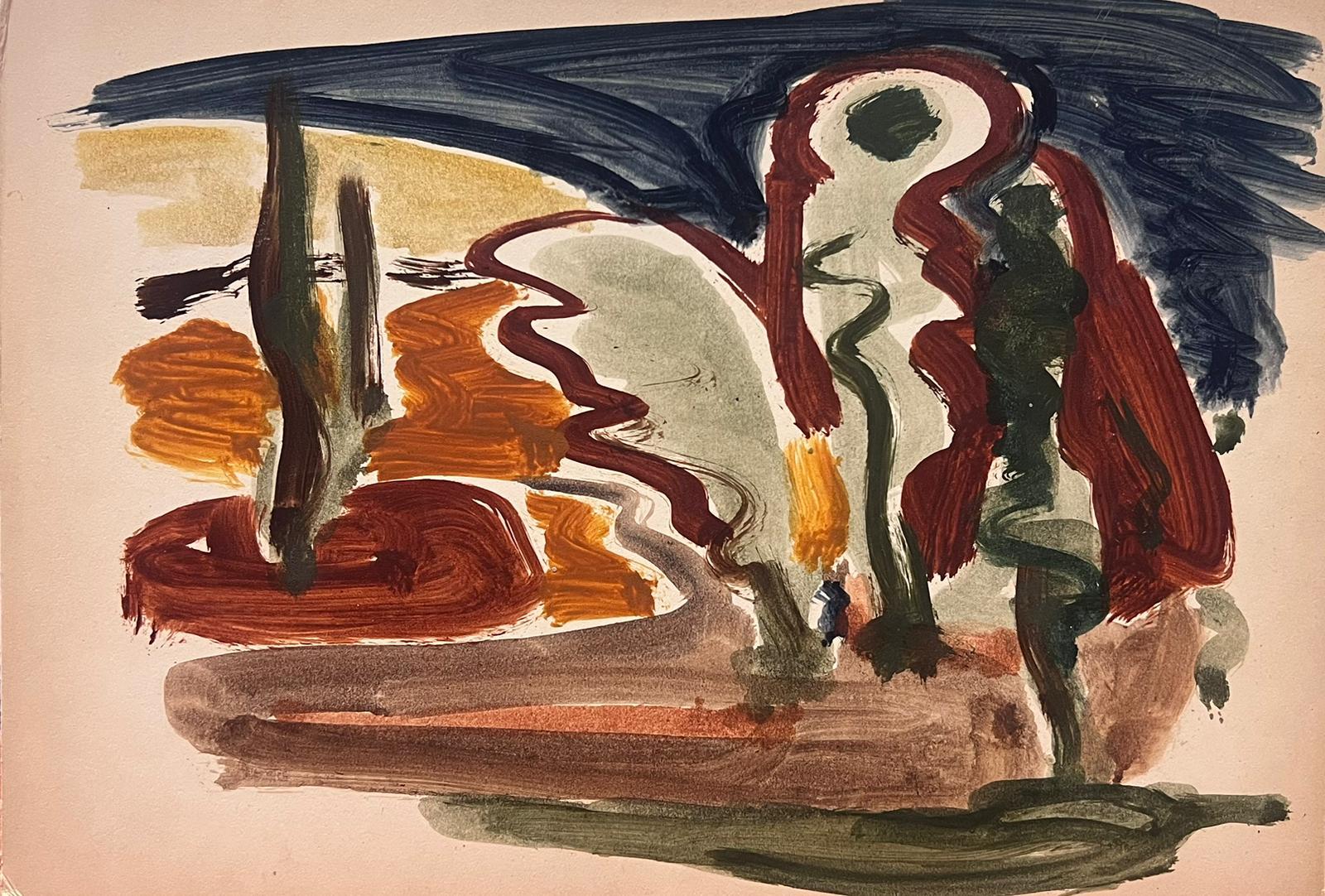 Elisabeth Hahn Landscape Painting – Deutsches modernistisches Ölgemälde des 20. Jahrhunderts, Provence, Landschaft, Abstrakt