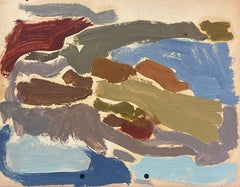 Peinture à l'huile moderniste allemande du 20e siècle - Couleurs marines abstraites