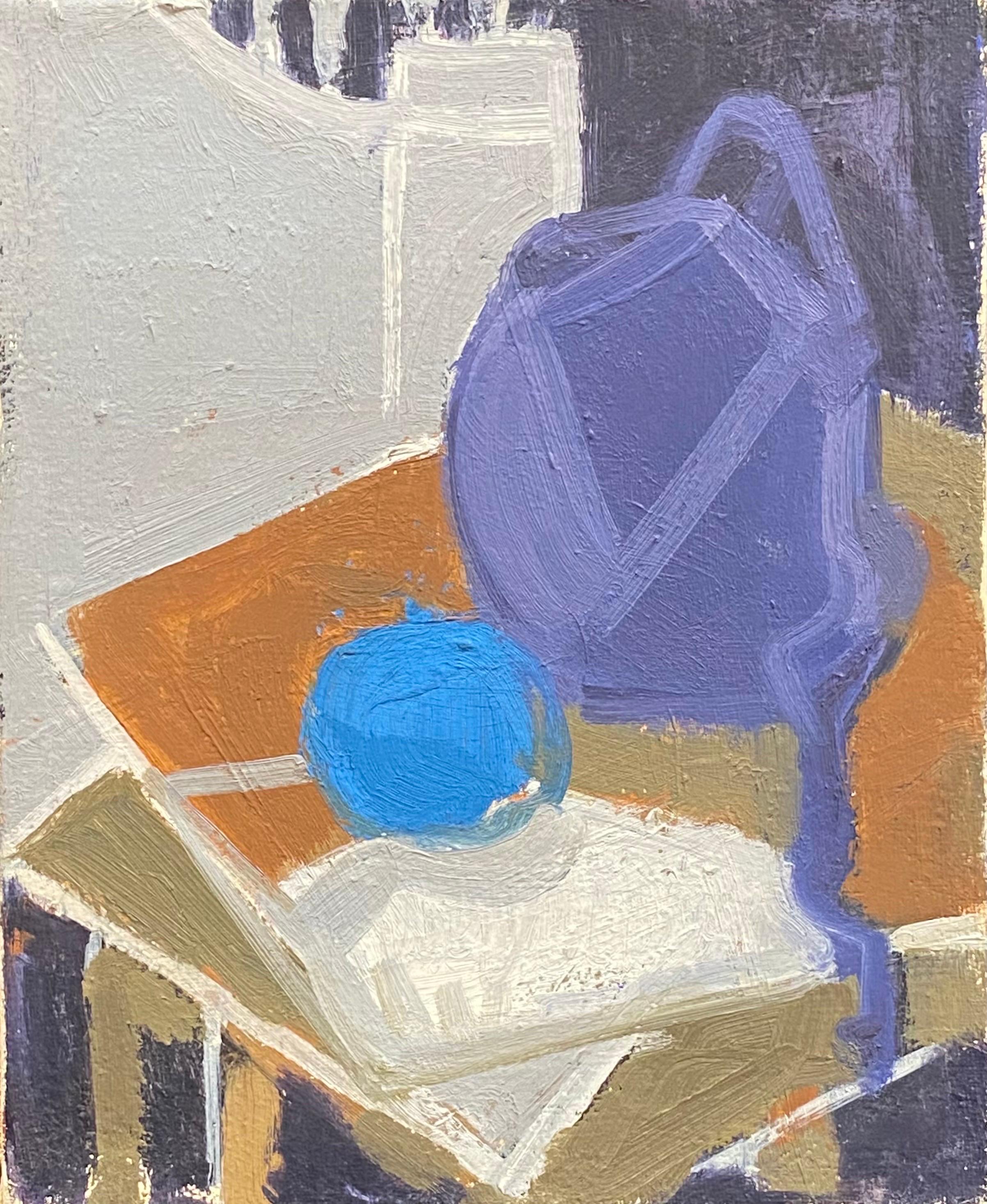 Elisabeth Hahn Interior Painting - 20th Century German Modernist Oil Painting Still Life objects in Color