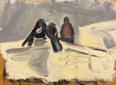 20th Century German Modernist Oil Painting - Three Little Birds