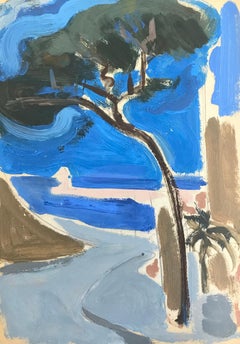 20th Century German Modernist Oil Painting - Tree Over The Beach Path