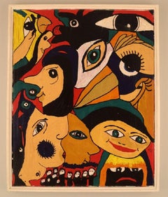 Elisabeth Jensen, Danish Artist, Acrylic on Canvas, "The girl with the eyes"