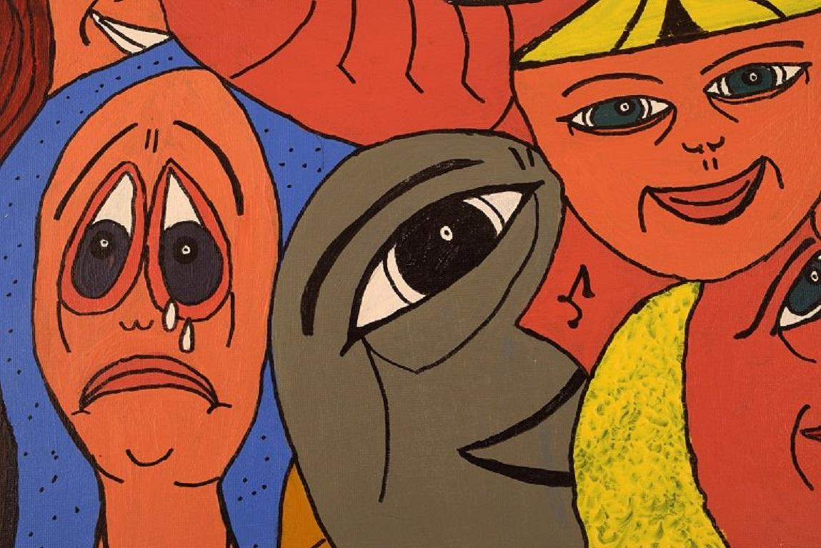 Elisabeth Jensen, dänische Künstlerin, Acryl auf Leinwand, „Die Traurigkeit und das Glück“ im Zustand „Hervorragend“ im Angebot in Copenhagen, DK
