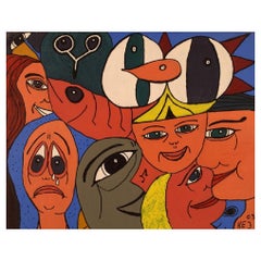 Elisabeth Jensen, dänische Künstlerin, Acryl auf Leinwand, „Die Traurigkeit und das Glück“