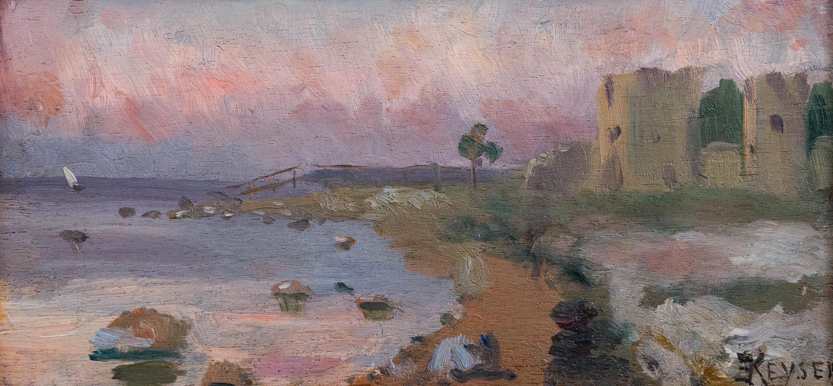 Vista da Visby, Gotland, 1883 ca. - Painting Impressionismo di Elisabeth Keyser