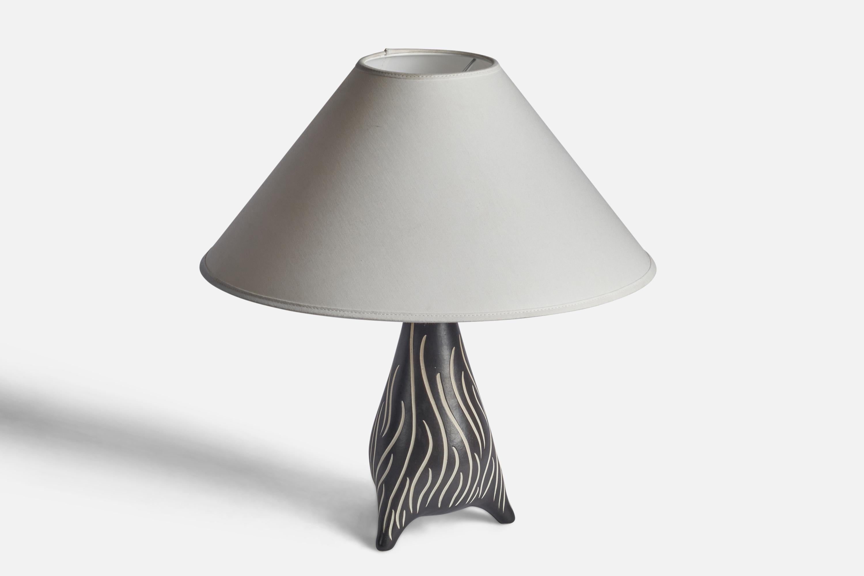 Mid-Century Modern Elisabeth Loholt, Table Lamp, Stoneware, Denmark, 1960s For Sale