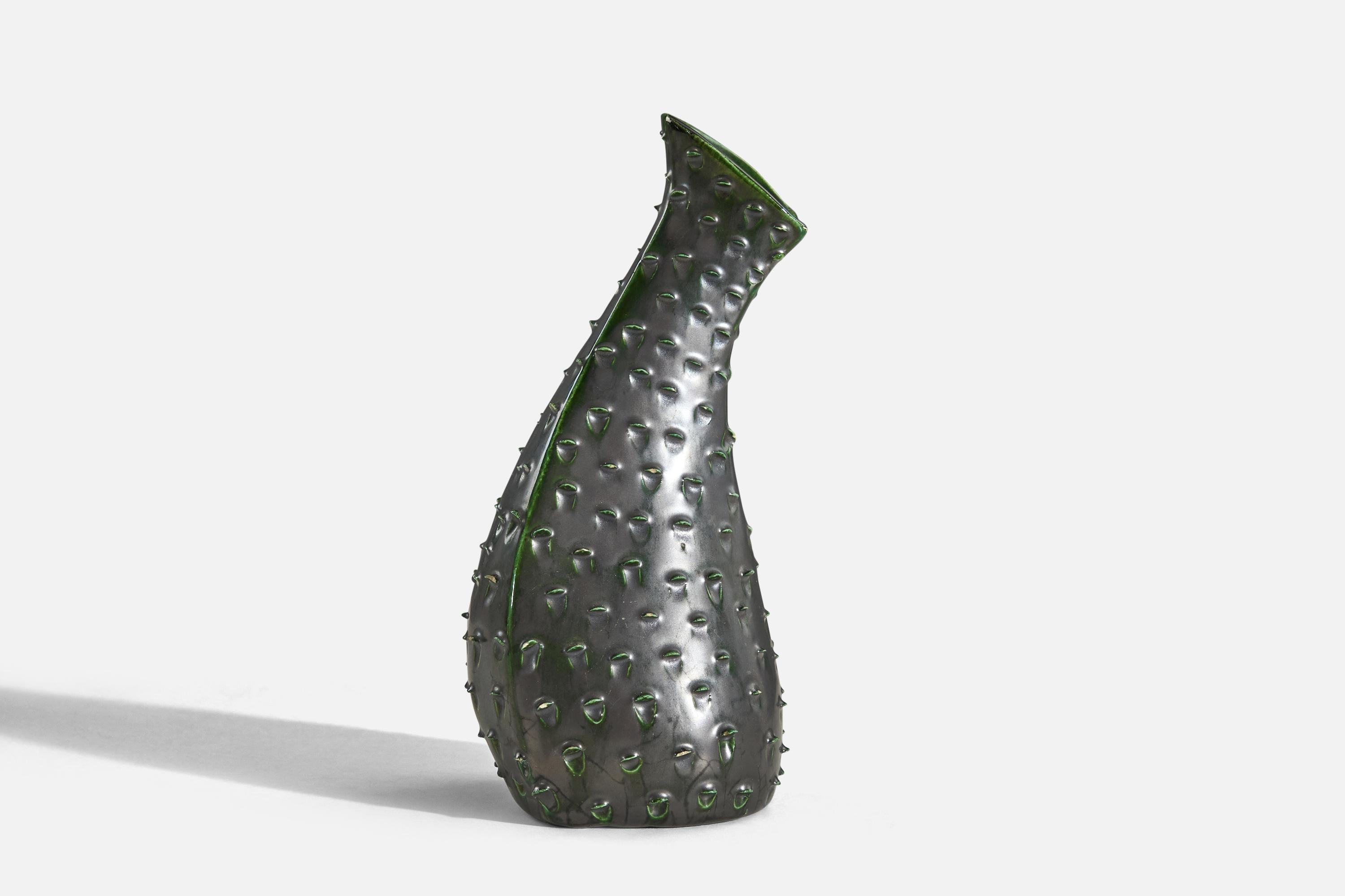 Danish Elisabeth Loholt, Vase, Glazed Stoneware, Denmark, 1950s For Sale