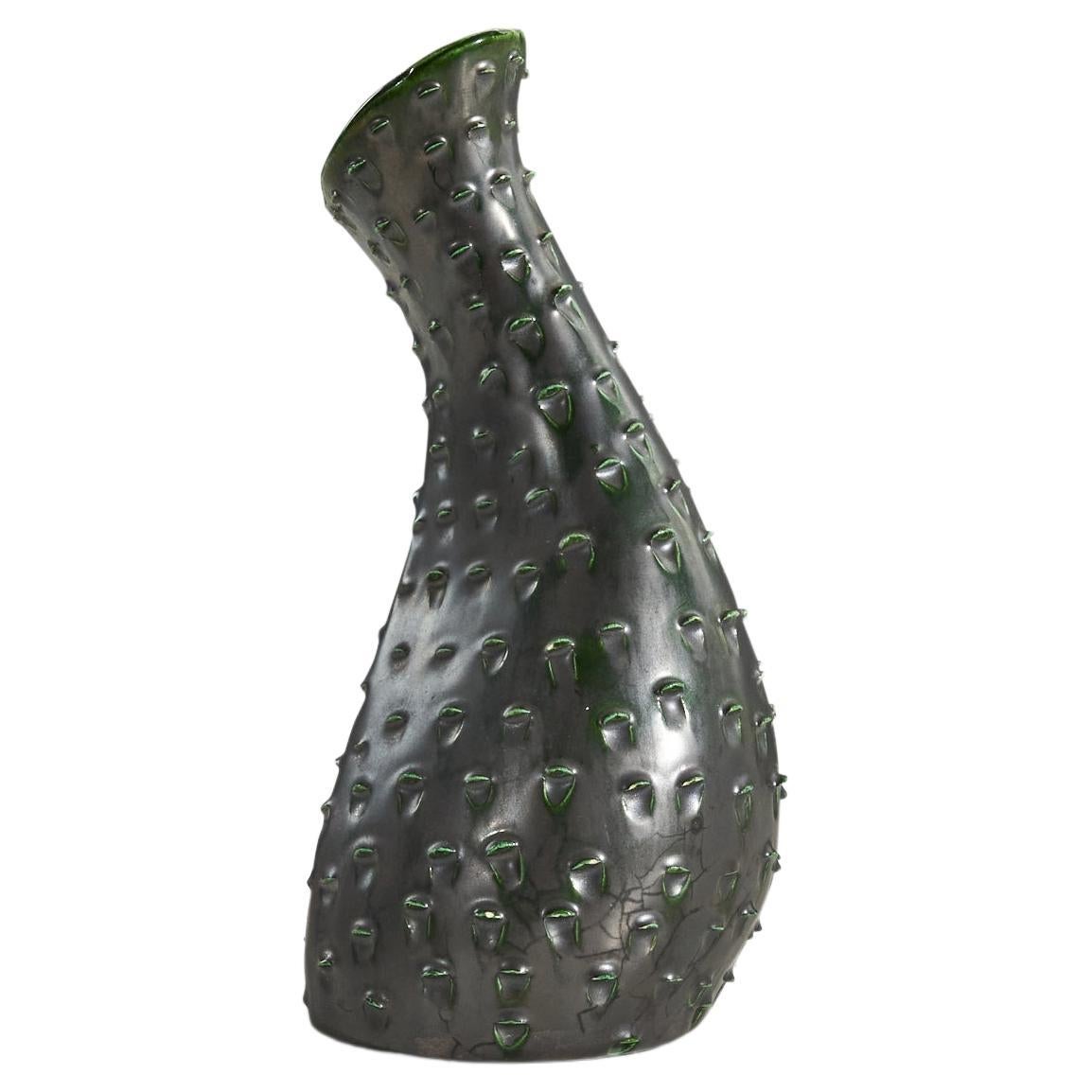 Elisabeth Loholt, Vase, Glazed Stoneware, Denmark, 1950s