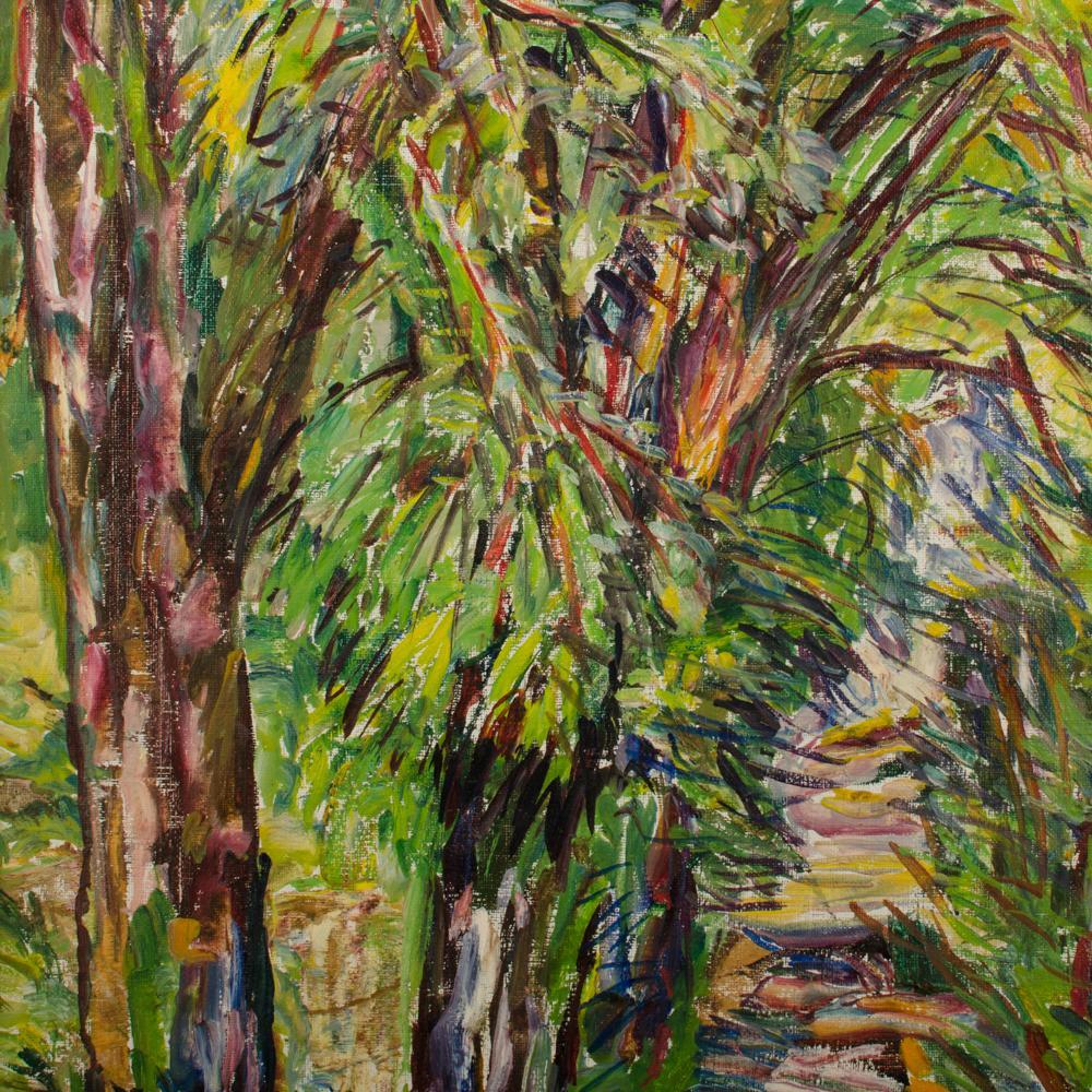Elisabeth Merlicek (Austria, 1911-1988) Pintura Allee finales del siglo XX