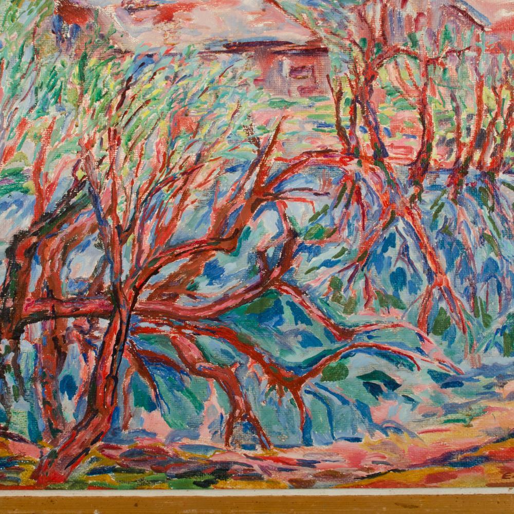 Elisabeth Merlicek (Österreich, 1911-1988) Spring at the Pond (Ende des 20. Jahrhunderts) im Angebot