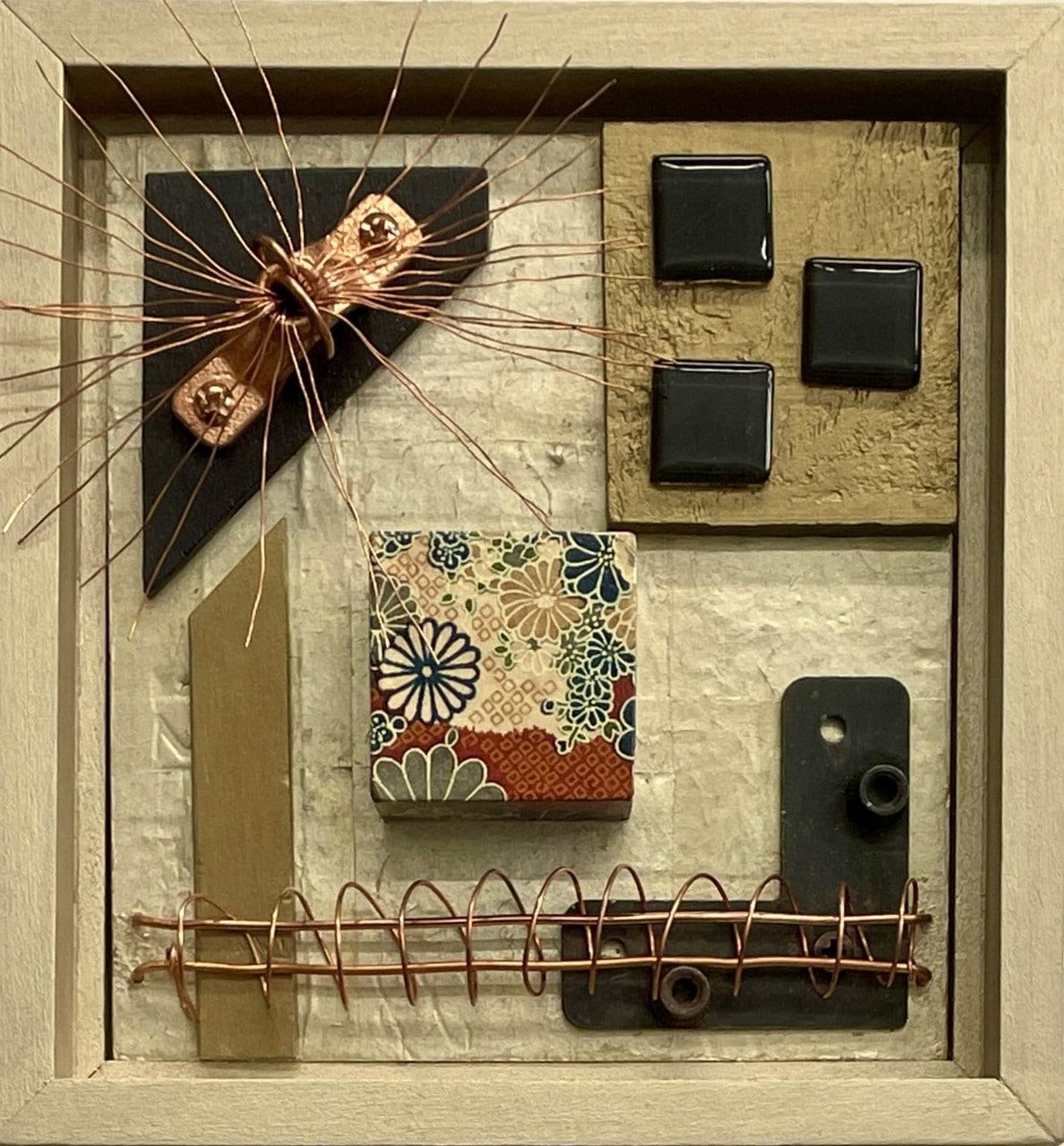 Squares : mixed media assemblage - Mixed Media Art by Elisabeth Page Purcell