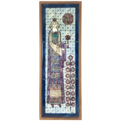 "Elisabeth, princess of roses", Decorative Art Tile Painting by Edit Vén