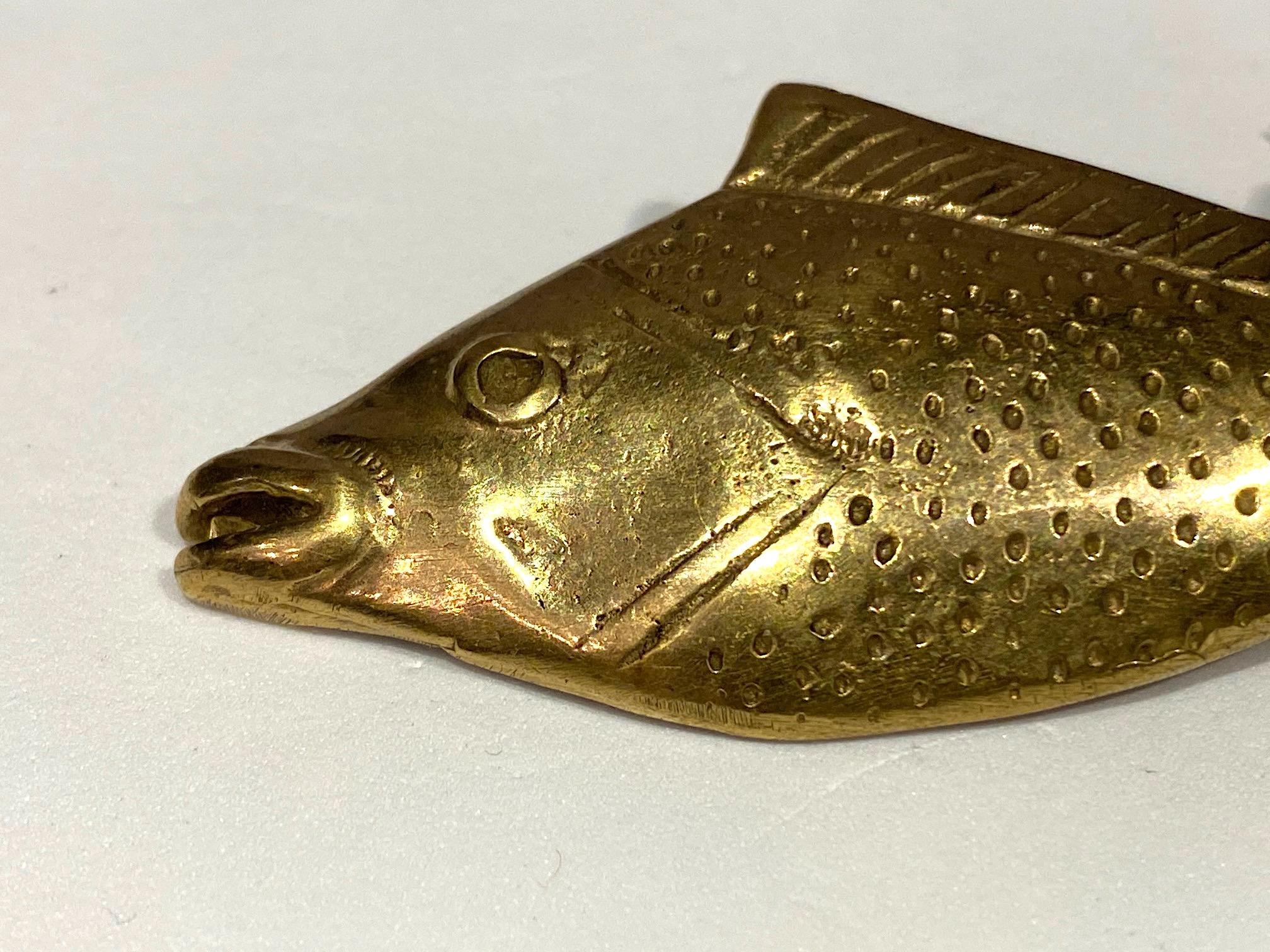 Women's or Men's Elisabeth Riveiro, Paris Bronze Fish Brooch